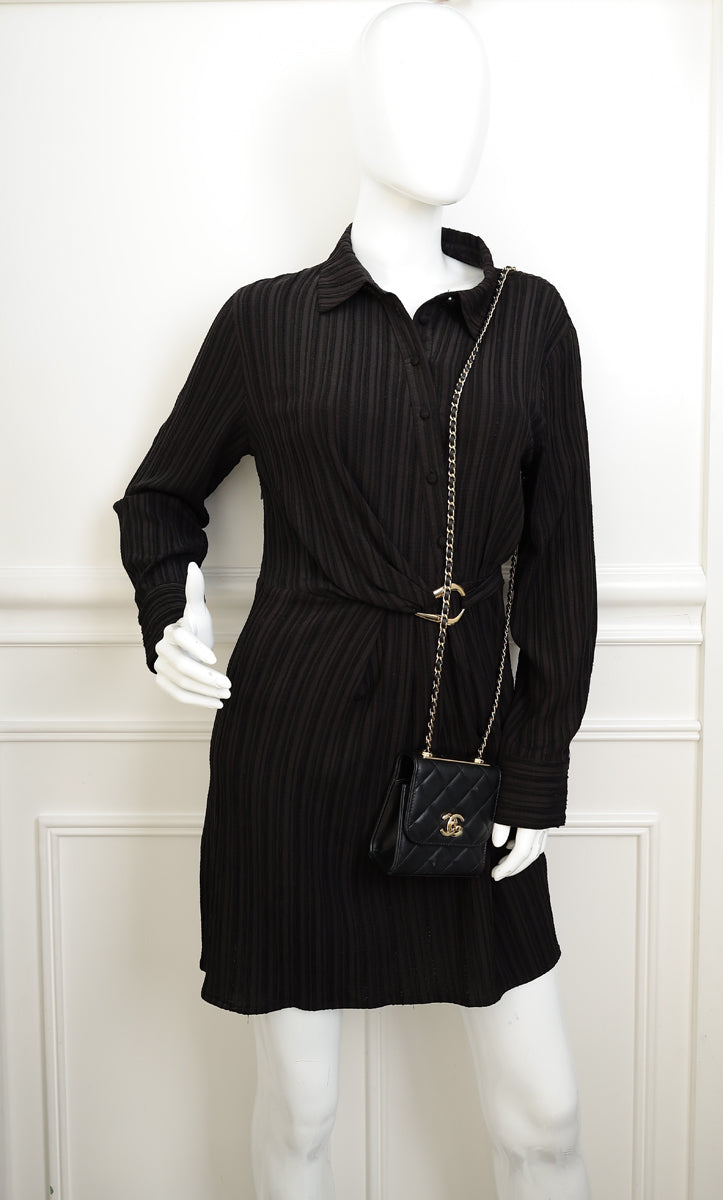 Chanel Black CC Mini Trendy Clutch With Chain