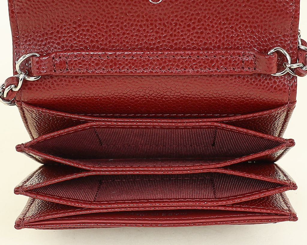 Chanel Bordeaux Classic Card Holder on Chain