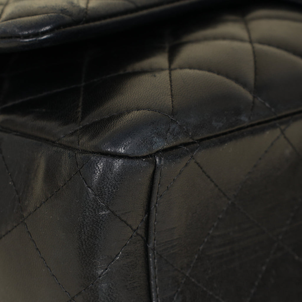 Chanel Black CC Classic Double Flap Maxi Bag