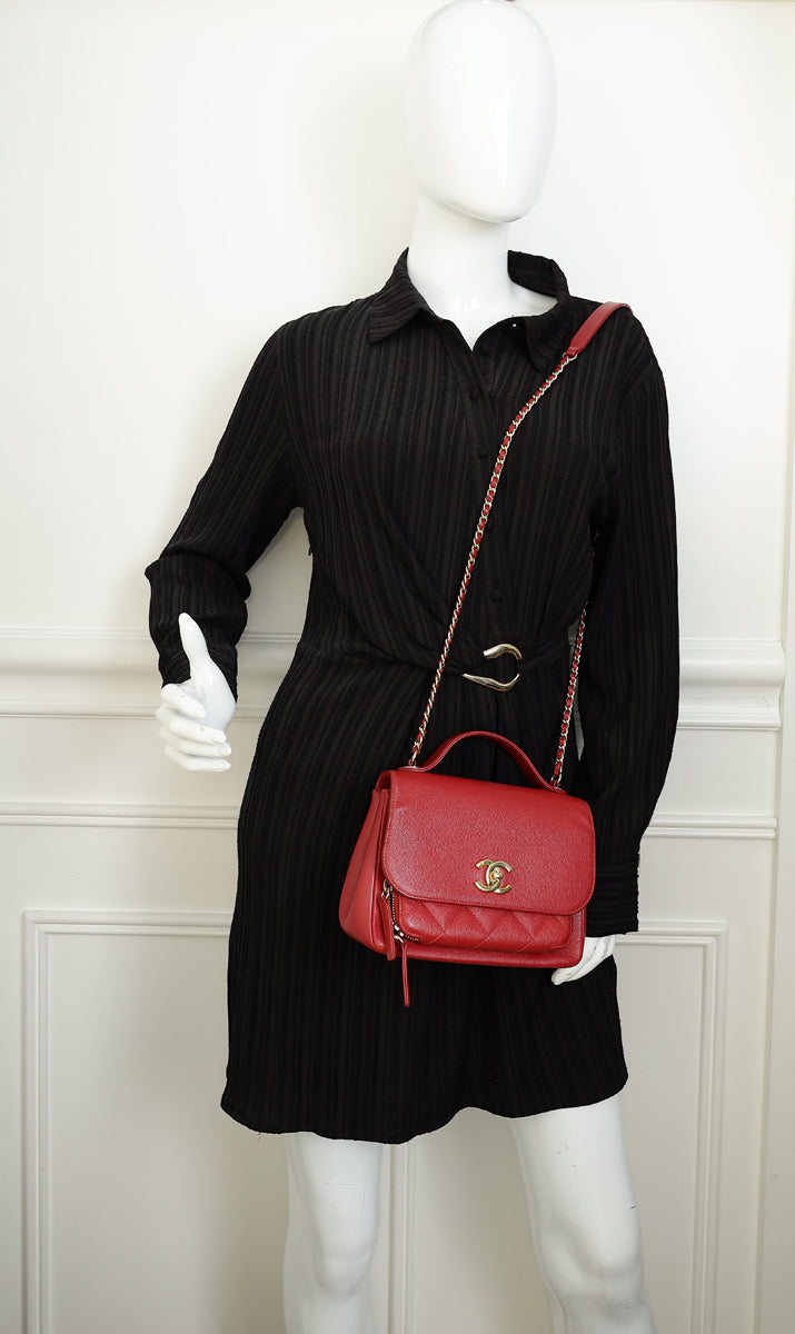Chanel Red CC Business Affinity Small Flap Bag