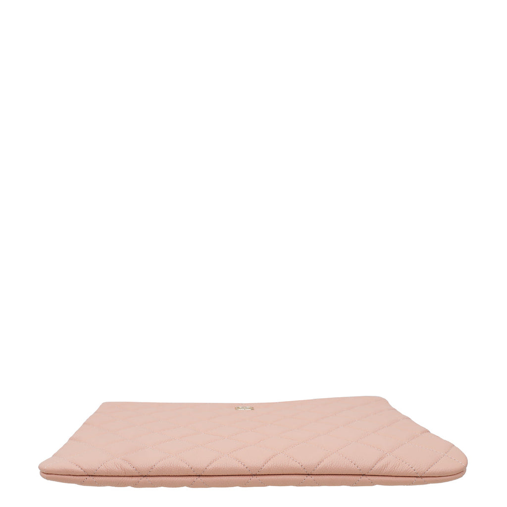 Chanel Pink CC Classic Large Zip Pouch