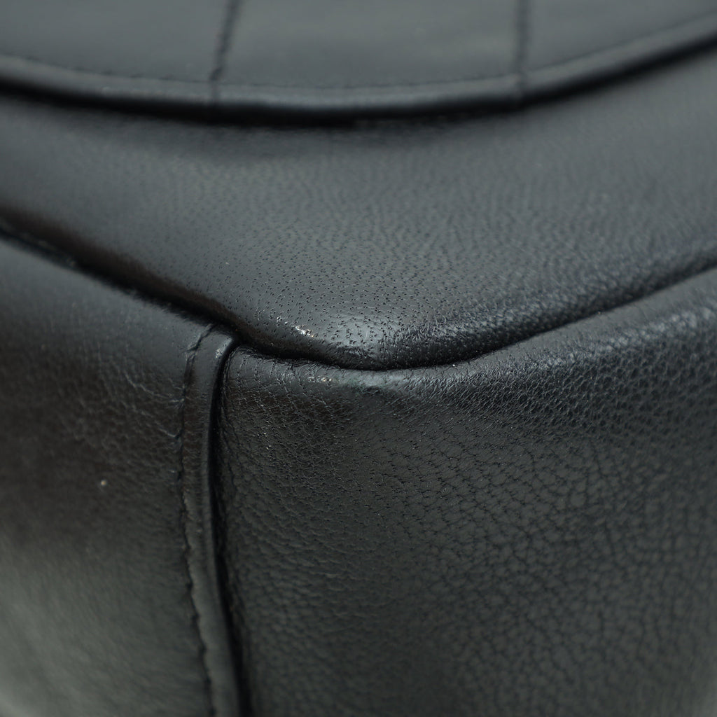 Chanel Black CC Quilted Curved Flap Bag