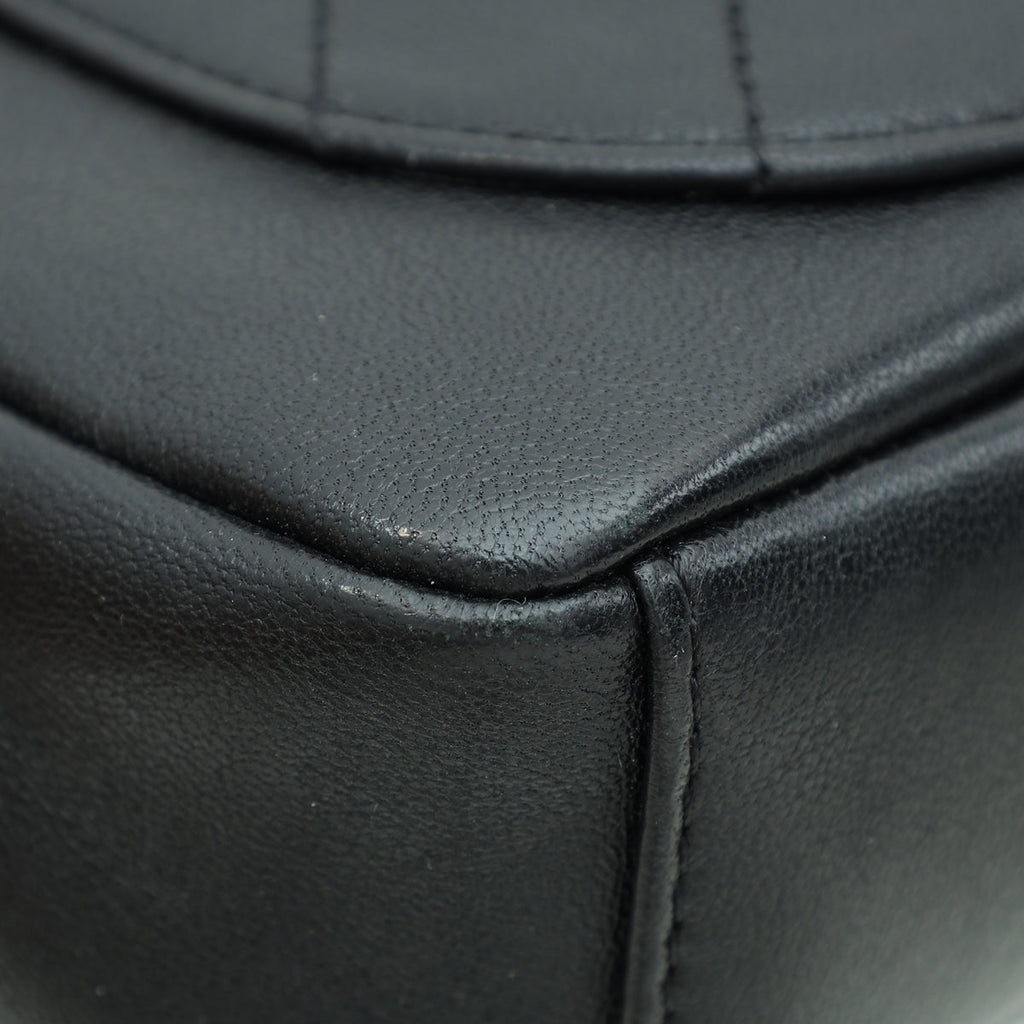 Chanel Black CC Quilted Curved Flap Bag