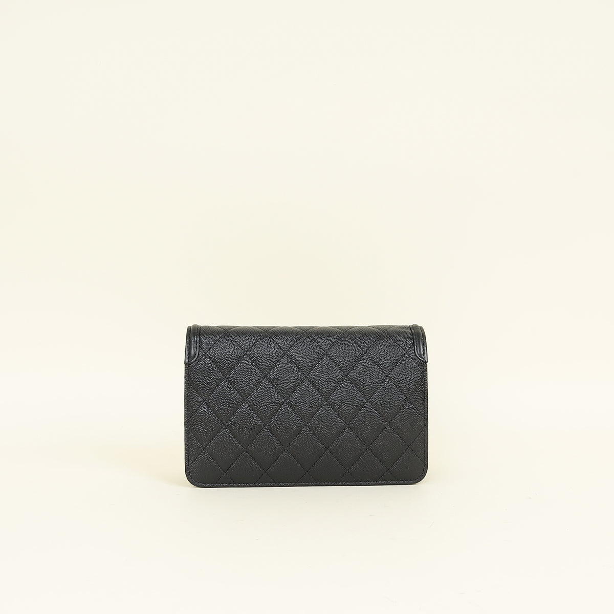 Chanel Black CC Filigree Wallet On Chain