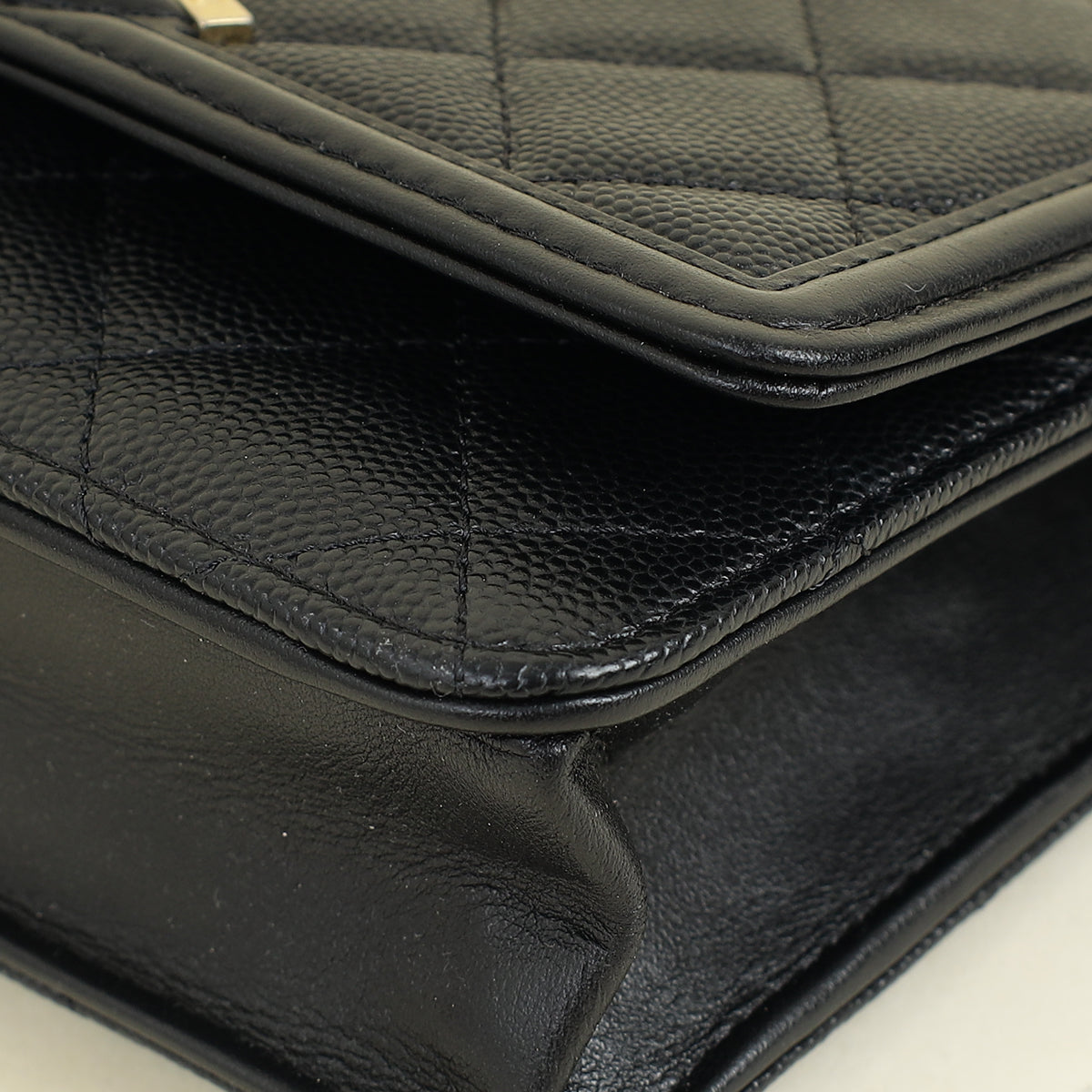 Chanel Black CC Filigree Wallet On Chain