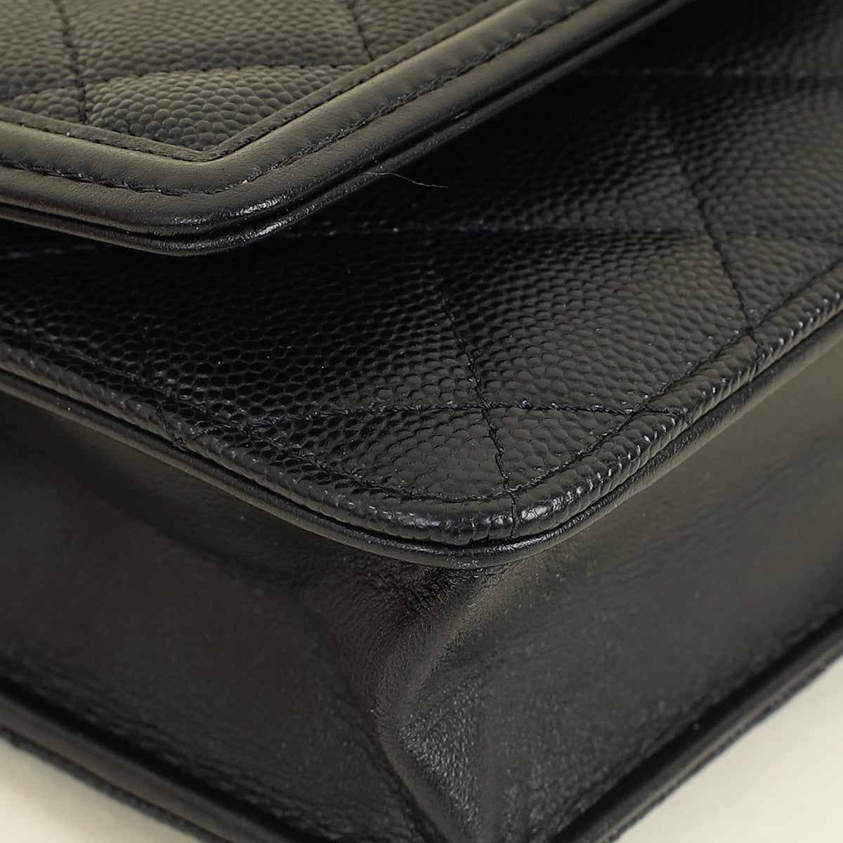 Chanel Black CC Filigree Wallet On Chain