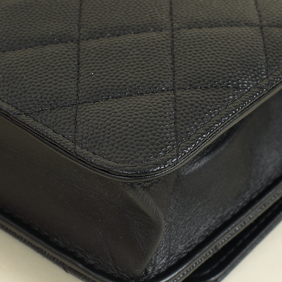 Chanel Black CC Filigree Wallet On Chain