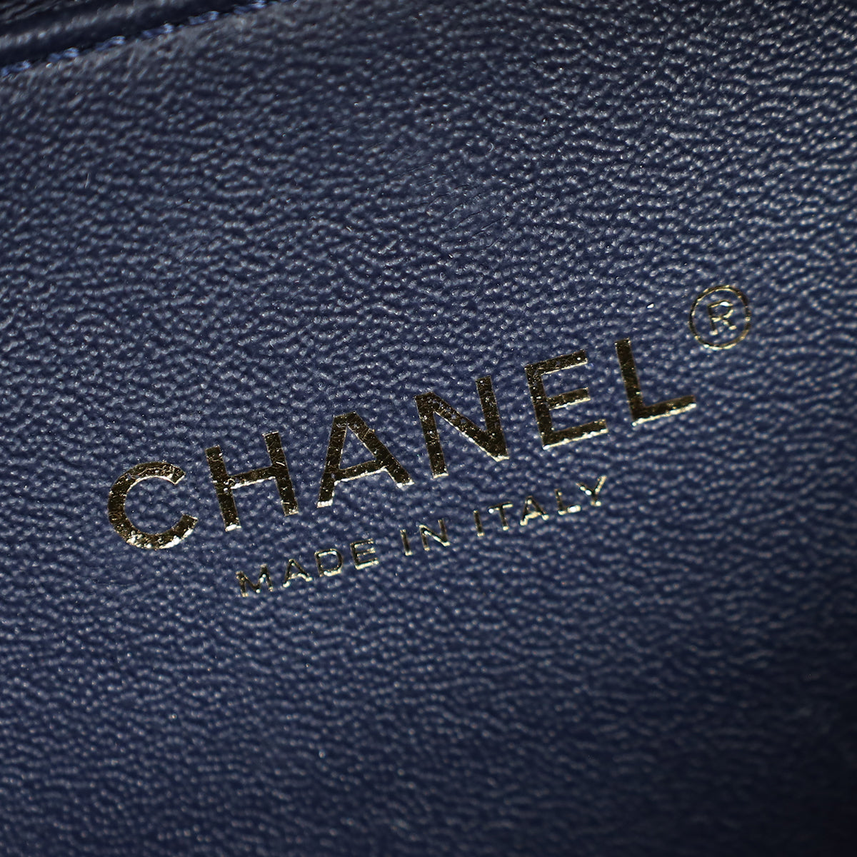 Chanel Navy Blue CC Filigree Vanity Small Case