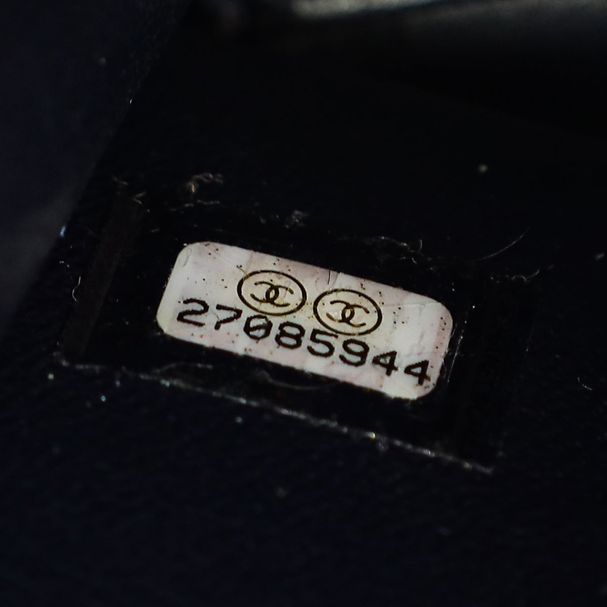 Chanel Navy Blue CC Filigree Vanity Small Case