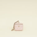 Chanel Metallic Light Pink CC Pearl Mini Vanity With Chain