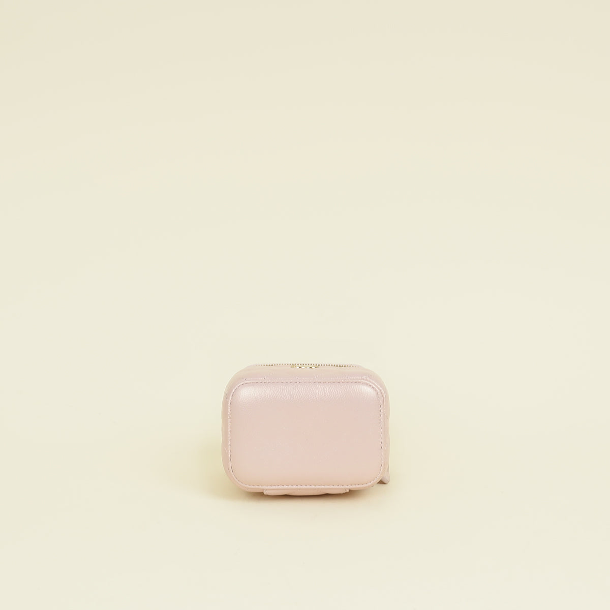 Chanel Metallic Light Pink CC Pearl Mini Vanity With Chain