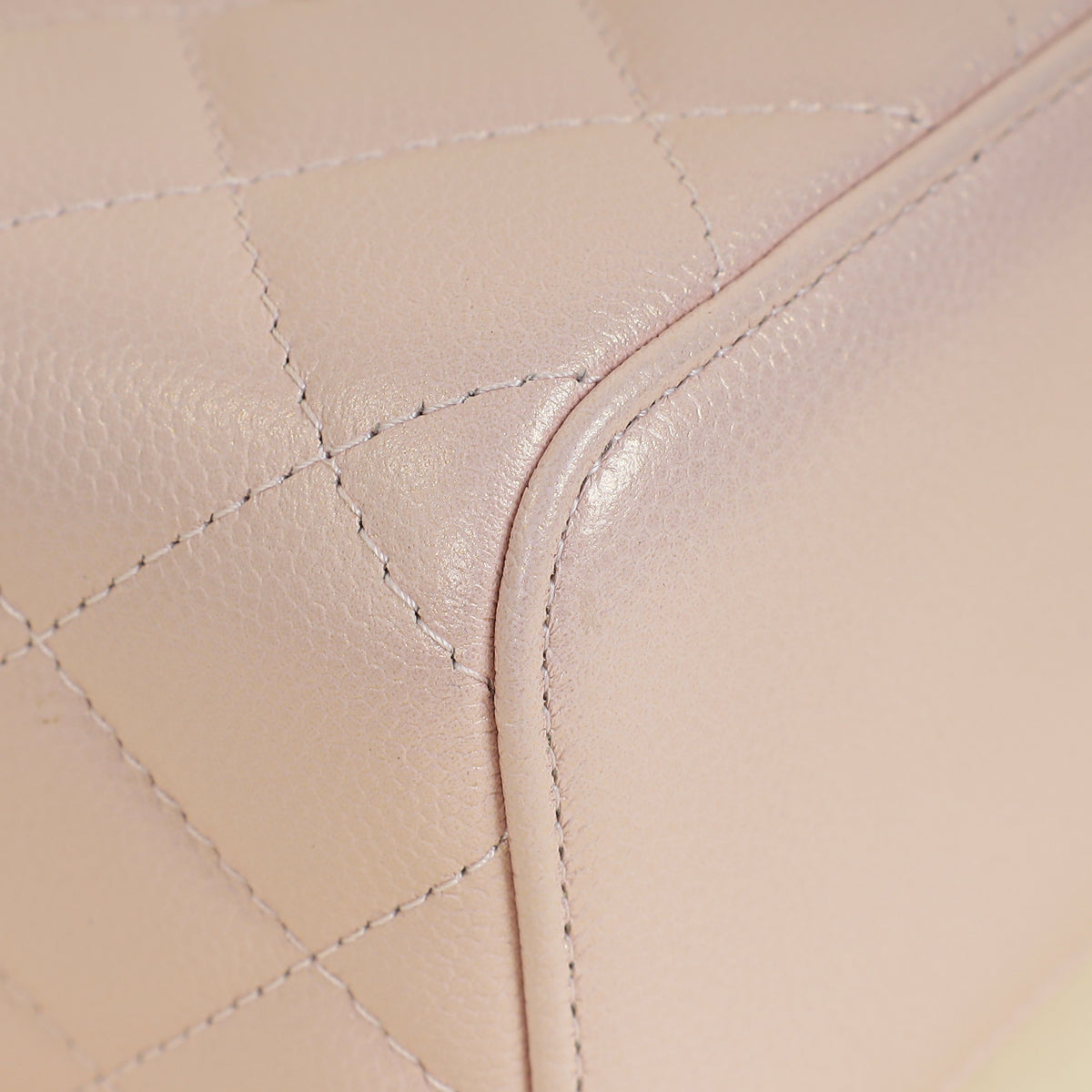 Chanel Metallic Light Pink CC Pearl Mini Vanity With Chain