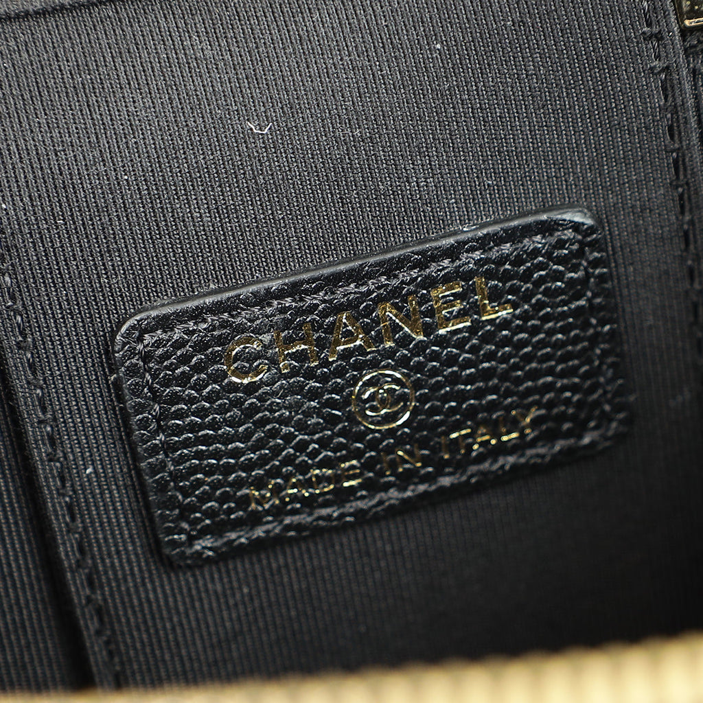 Chanel Black CC Pearl Mini Vanity Bag w/Chain
