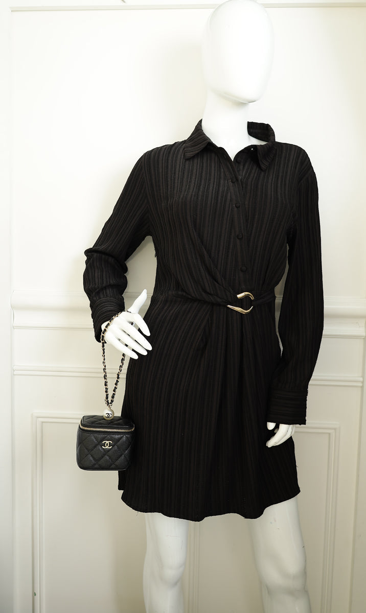 Chanel Black CC Pearl Mini Vanity Bag w/Chain