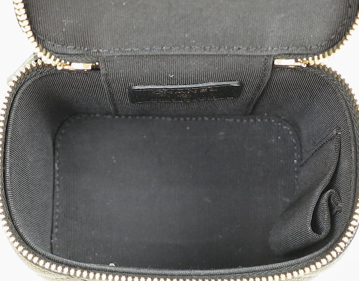 Chanel Black CC Pearl Mini Vanity Bag w/Chain