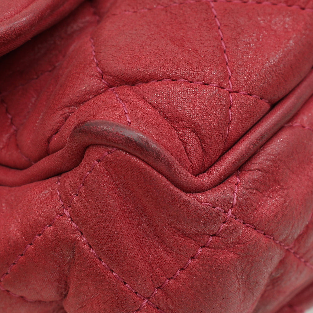 Chanel Red CC Easy Flap Glazed Medium Bag