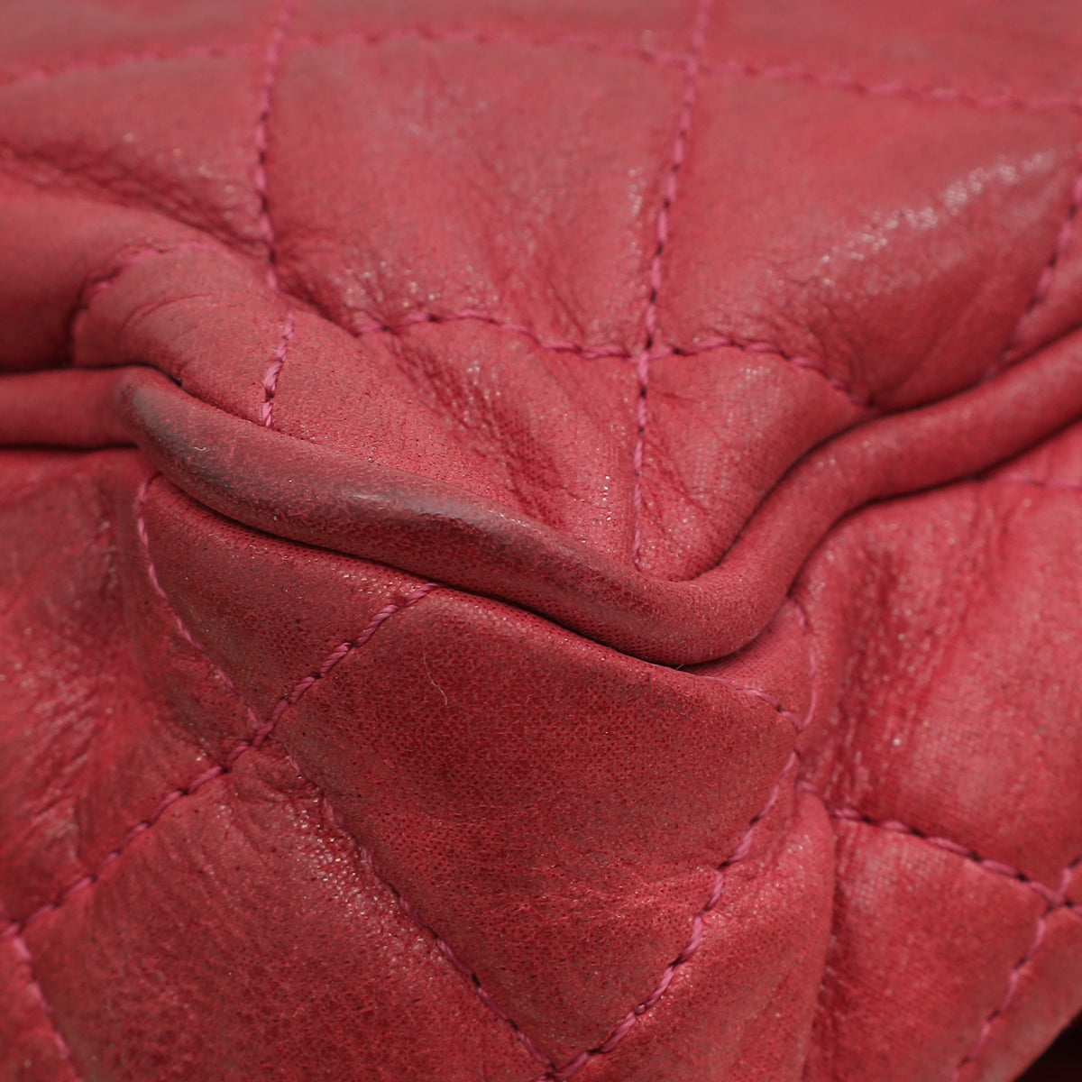 Chanel Red CC Easy Flap Glazed Medium Bag