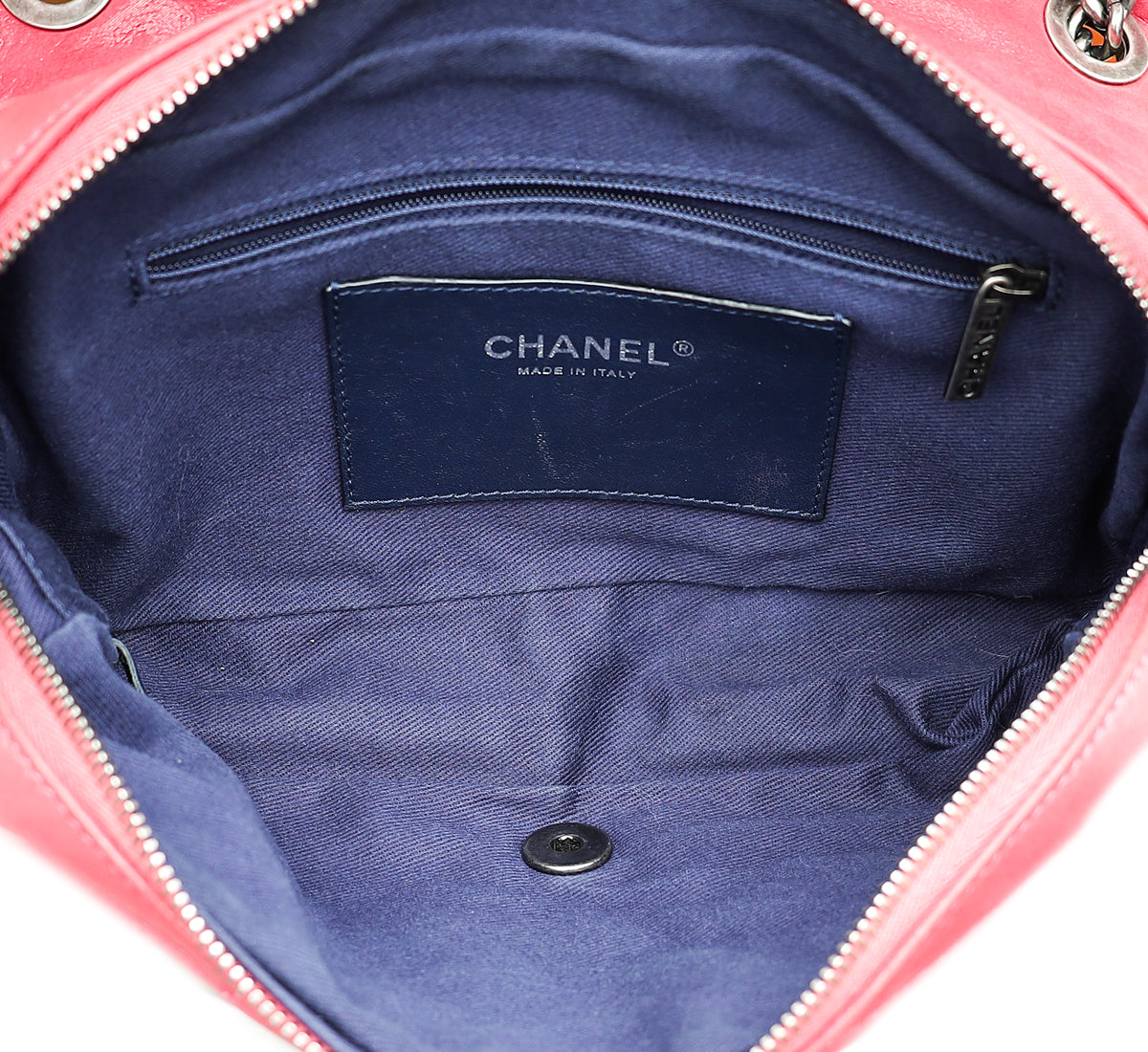 Chanel Red CC Easy Flap Glazed Medium Bag
