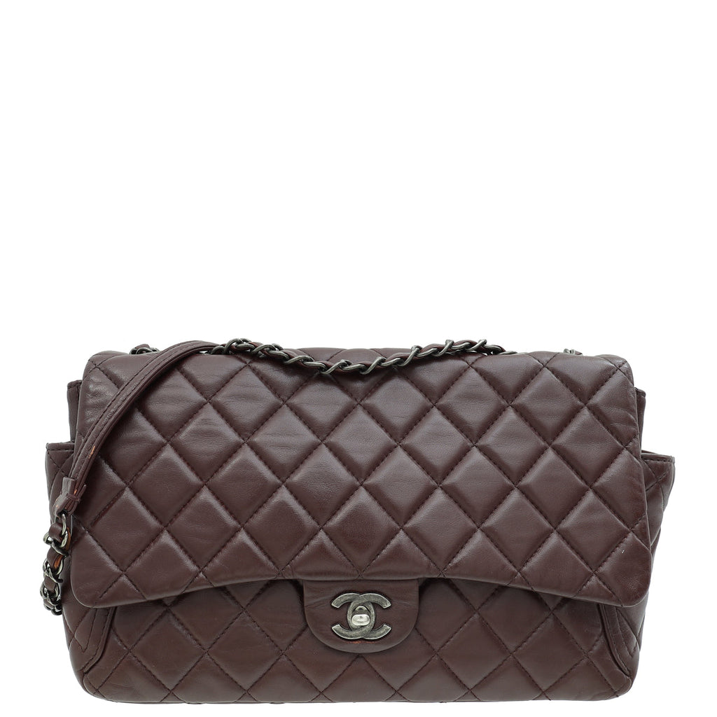Chanel Burgundy CC Pockets Side Flap Bag