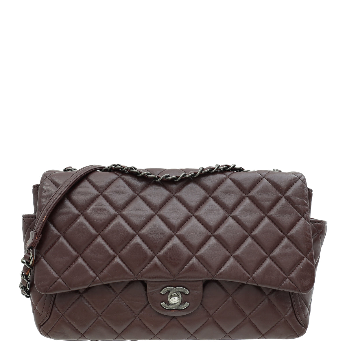 Chanel Burgundy CC Pockets Side Flap Bag