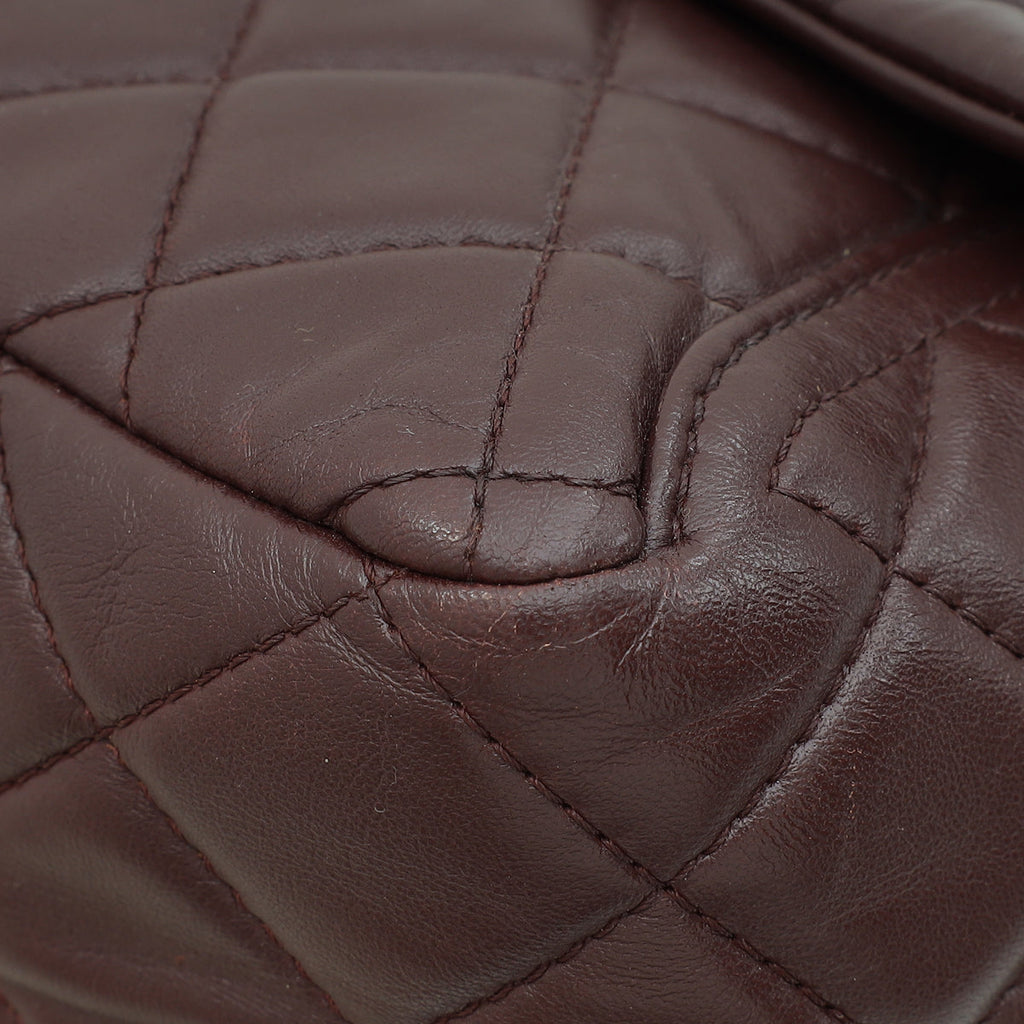 Chanel Burgundy CC Pockets Side Flap Bag