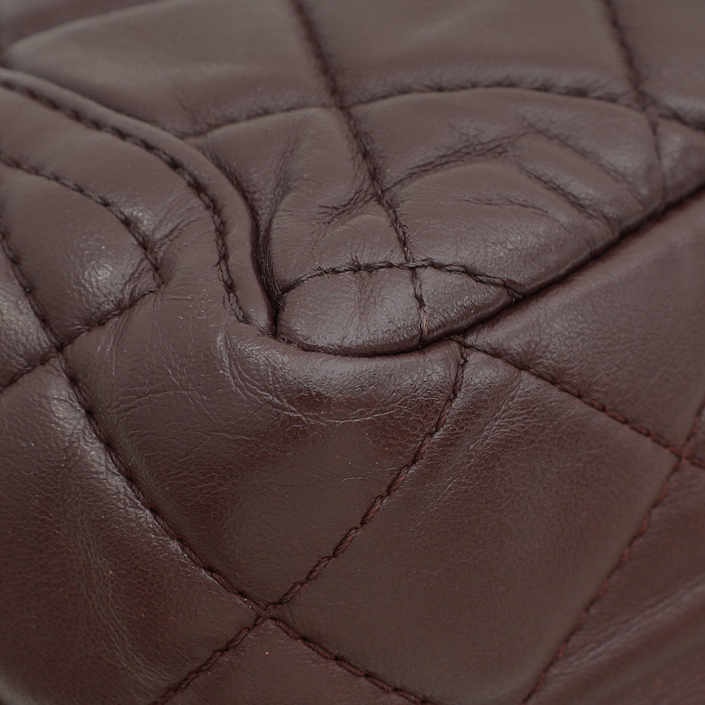 Chanel Burgundy CC Pockets Side Flap Bag