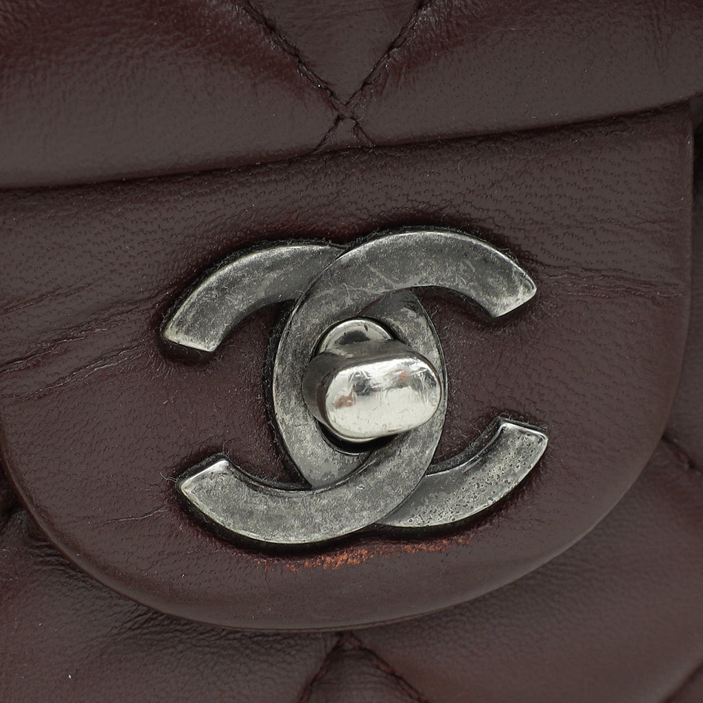 Chanel Burgundy CC Pockets Side Flap Bag