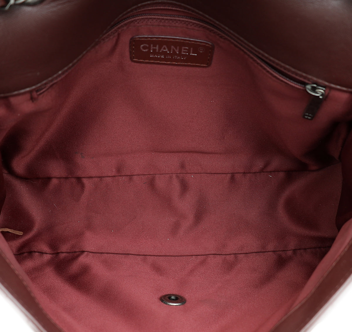 Chanel Burgundy CC Pockets Side Flap Bag