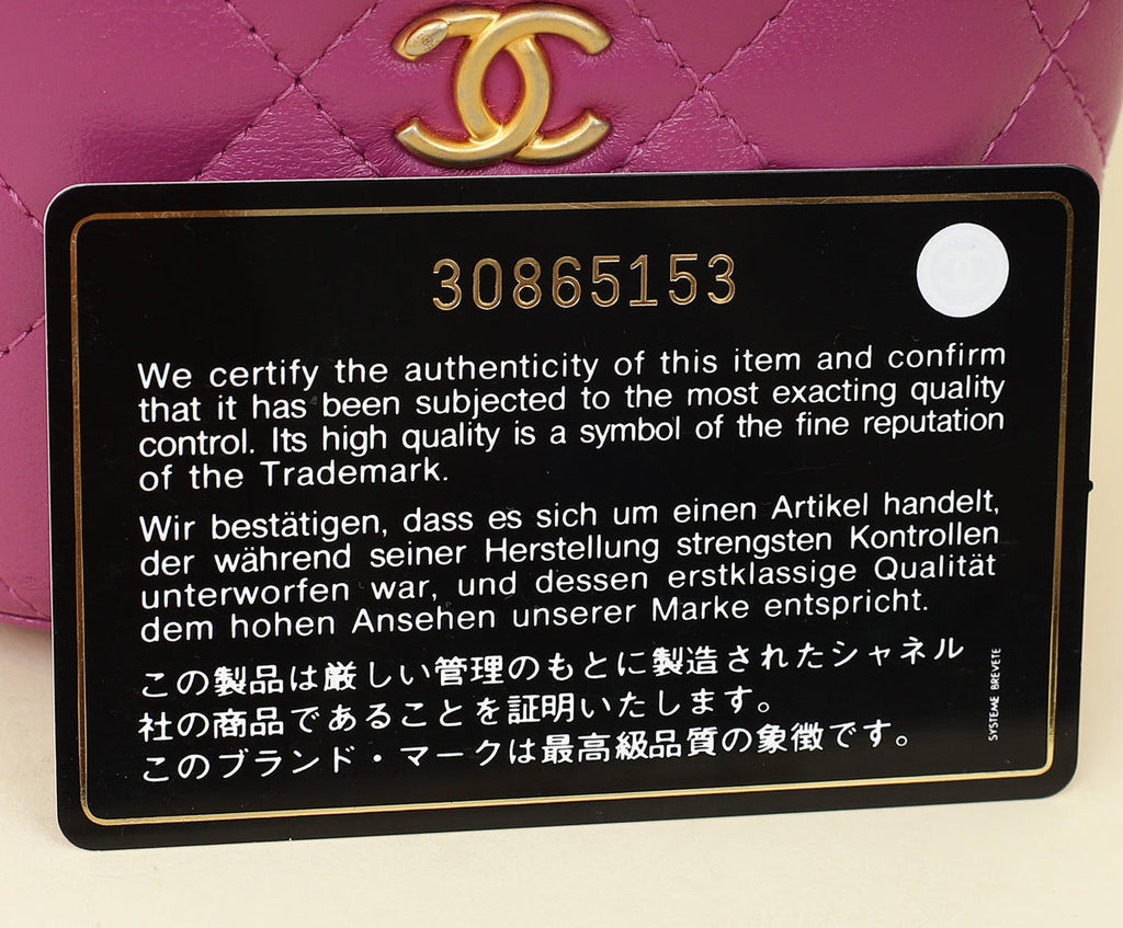 Chanel Purple Mini CC Pearl Crush Vanity Case w/Chain