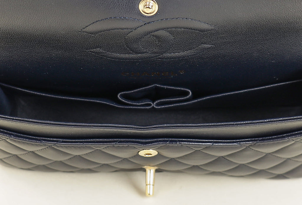 Chanel Indigo Blue CC Classic Double Flap Medium Bag