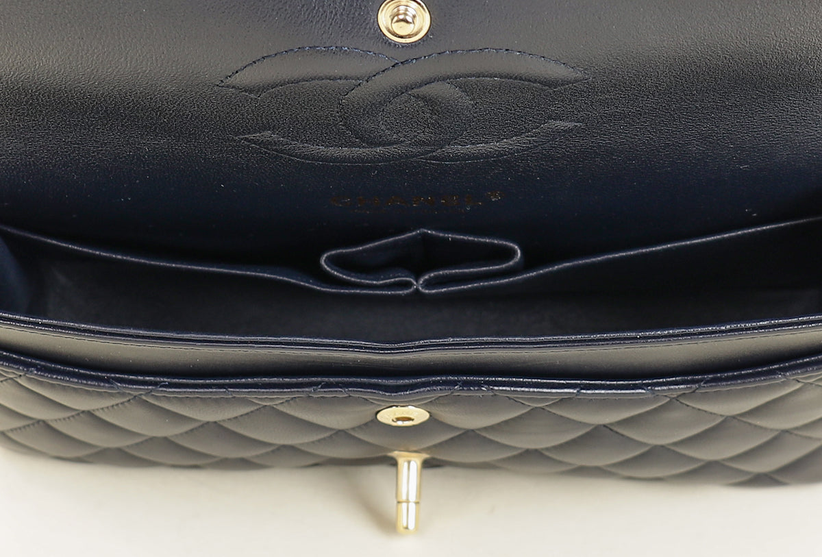 Chanel Indigo Blue CC Classic Double Flap Medium Bag