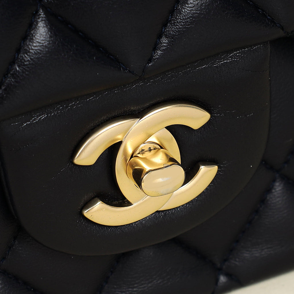 Chanel Indigo Blue CC Classic Double Flap Medium Bag