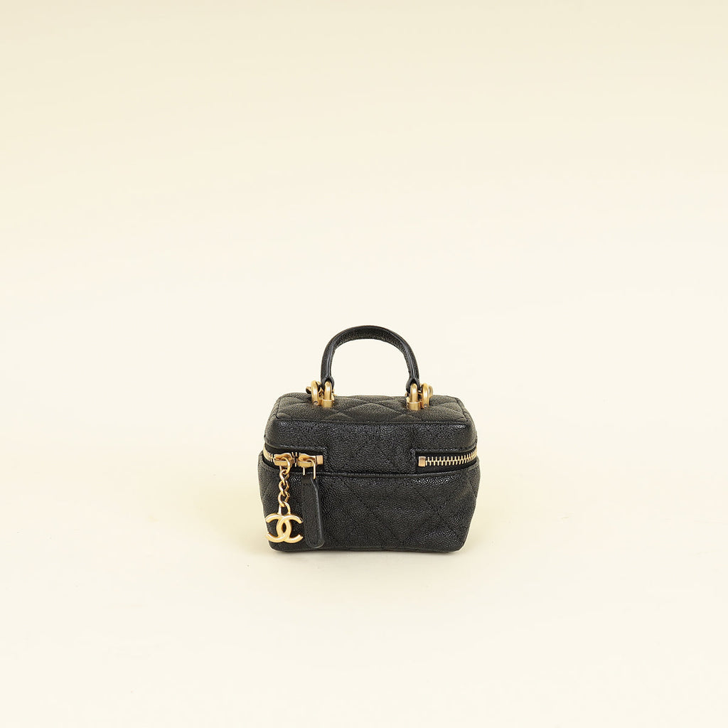 Chanel Black CC Micro Vanity Case with Chain Bag