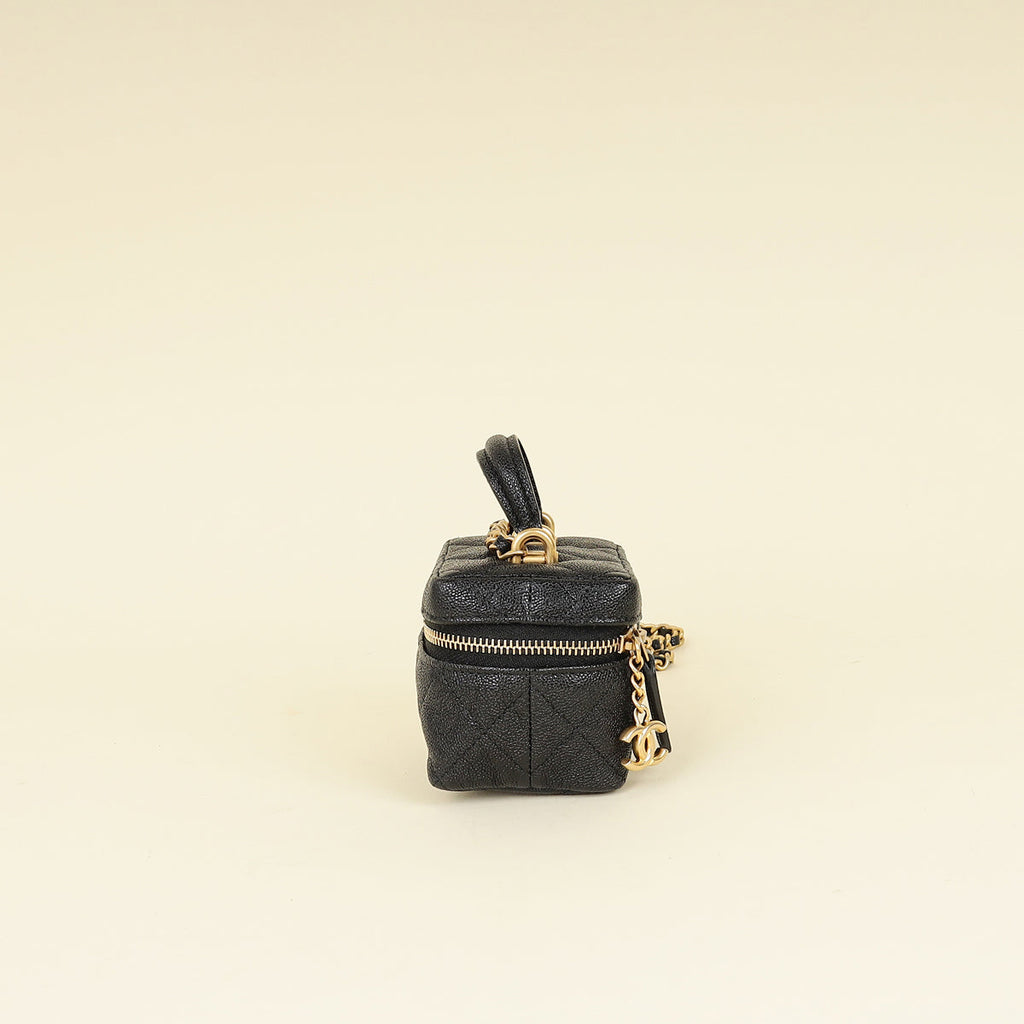 Chanel Black CC Micro Vanity Case with Chain Bag