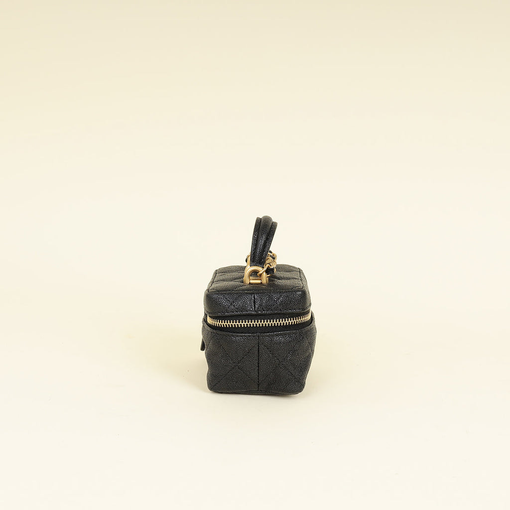 Chanel Black CC Micro Vanity Case with Chain Bag