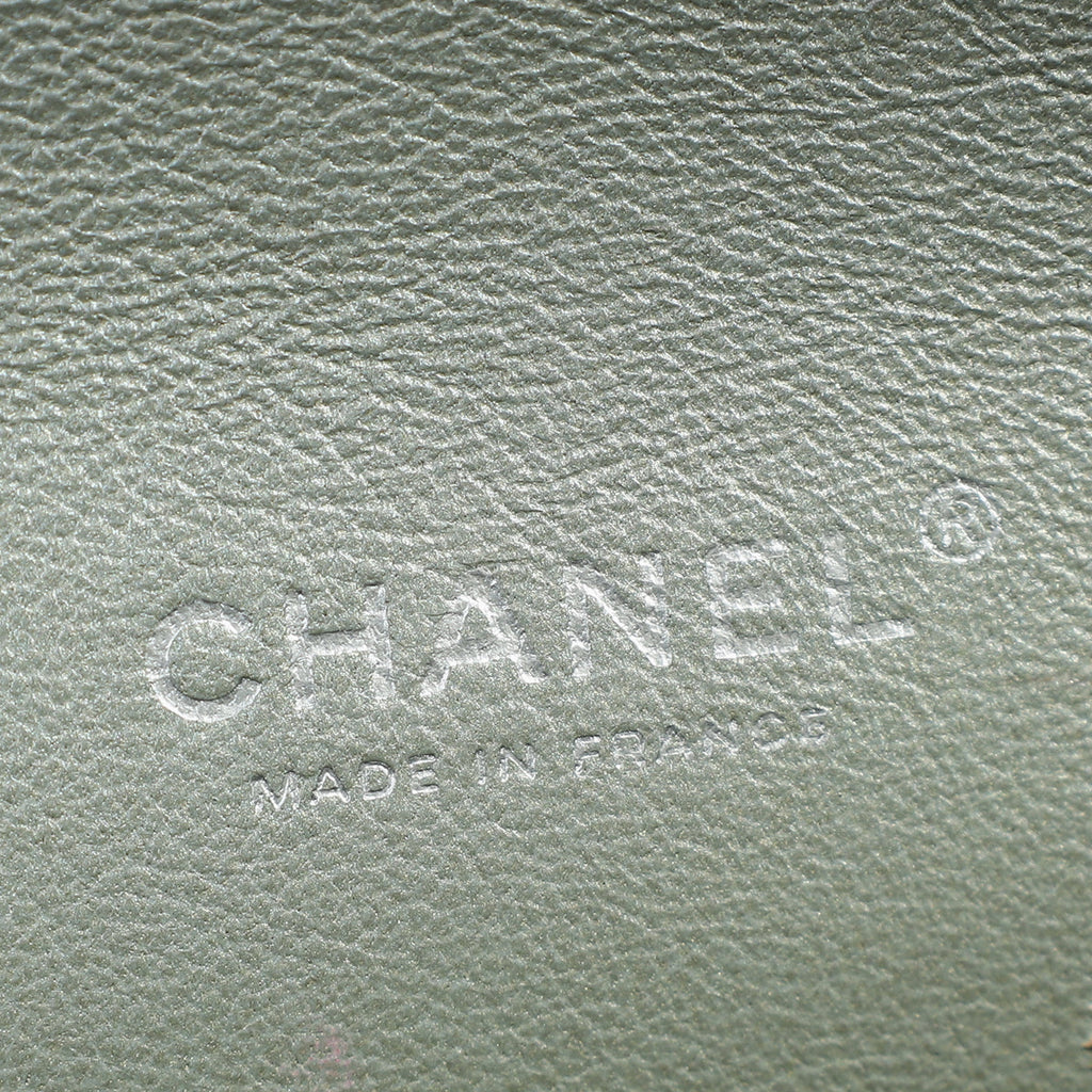 Chanel Metallic Light Mint CC Classic Double Flap Maxi Bag