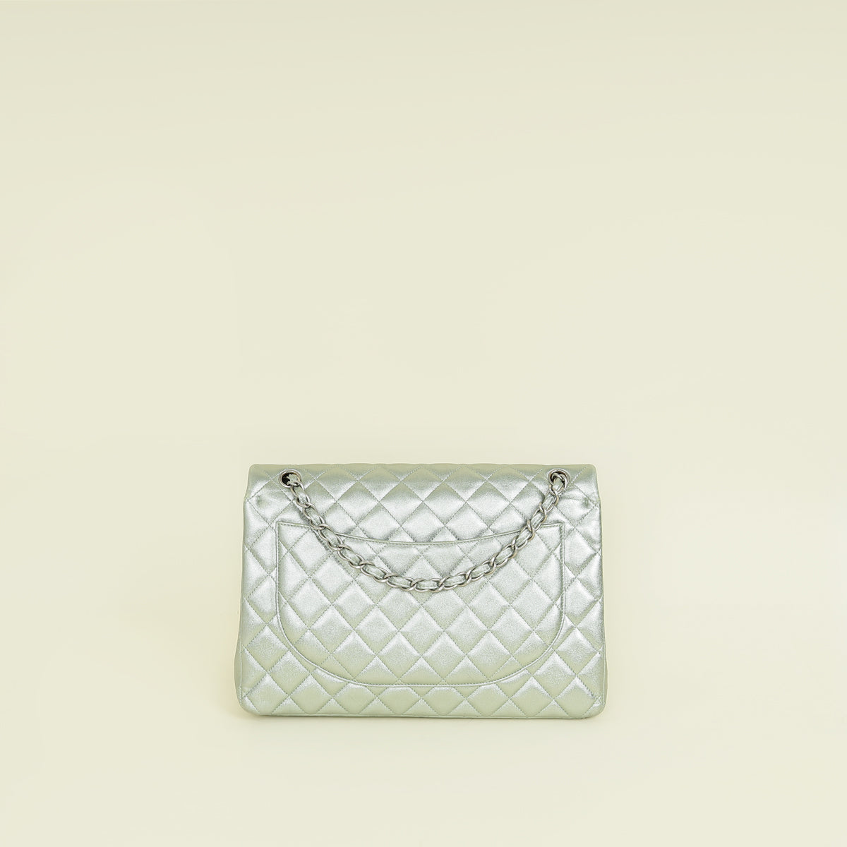 Chanel Metallic Light Mint CC Classic Double Flap Maxi Bag
