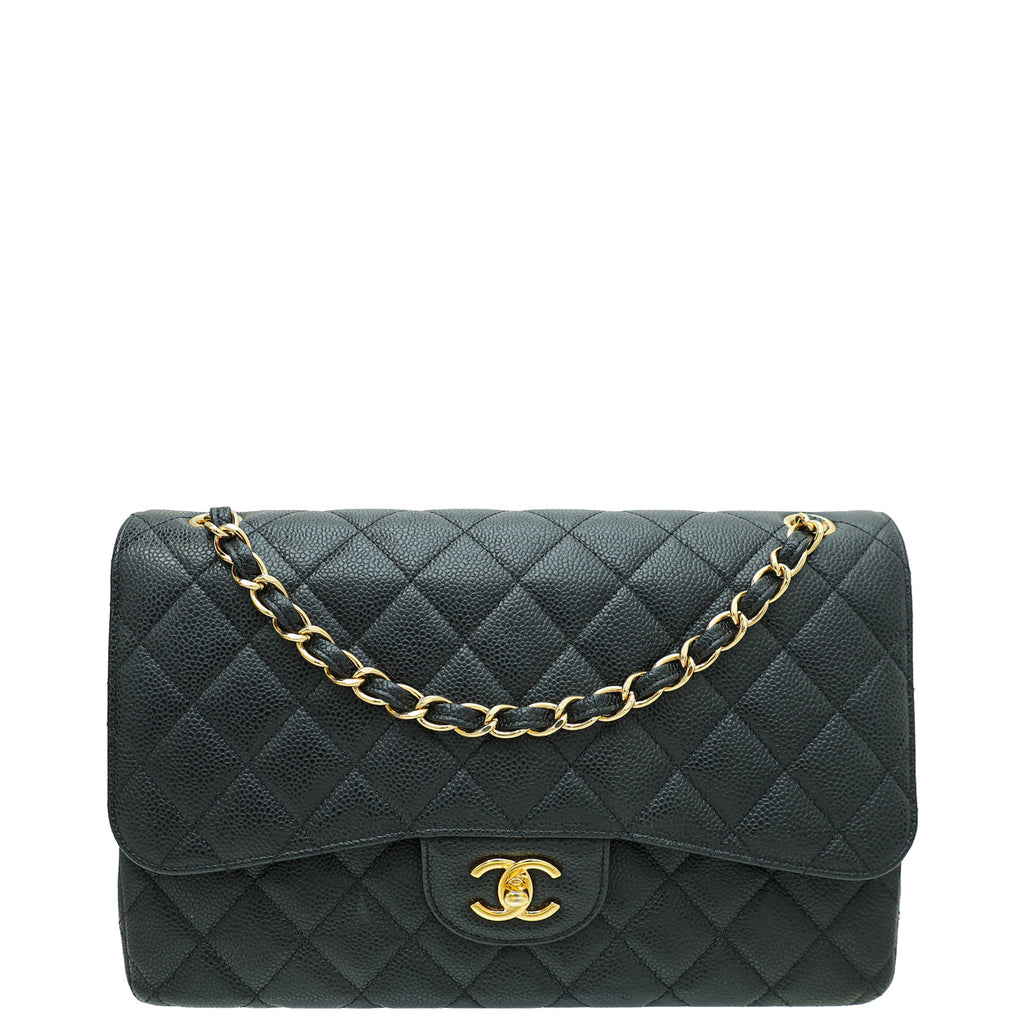 Chanel Black CC Classic Double Flap Jumbo Bag
