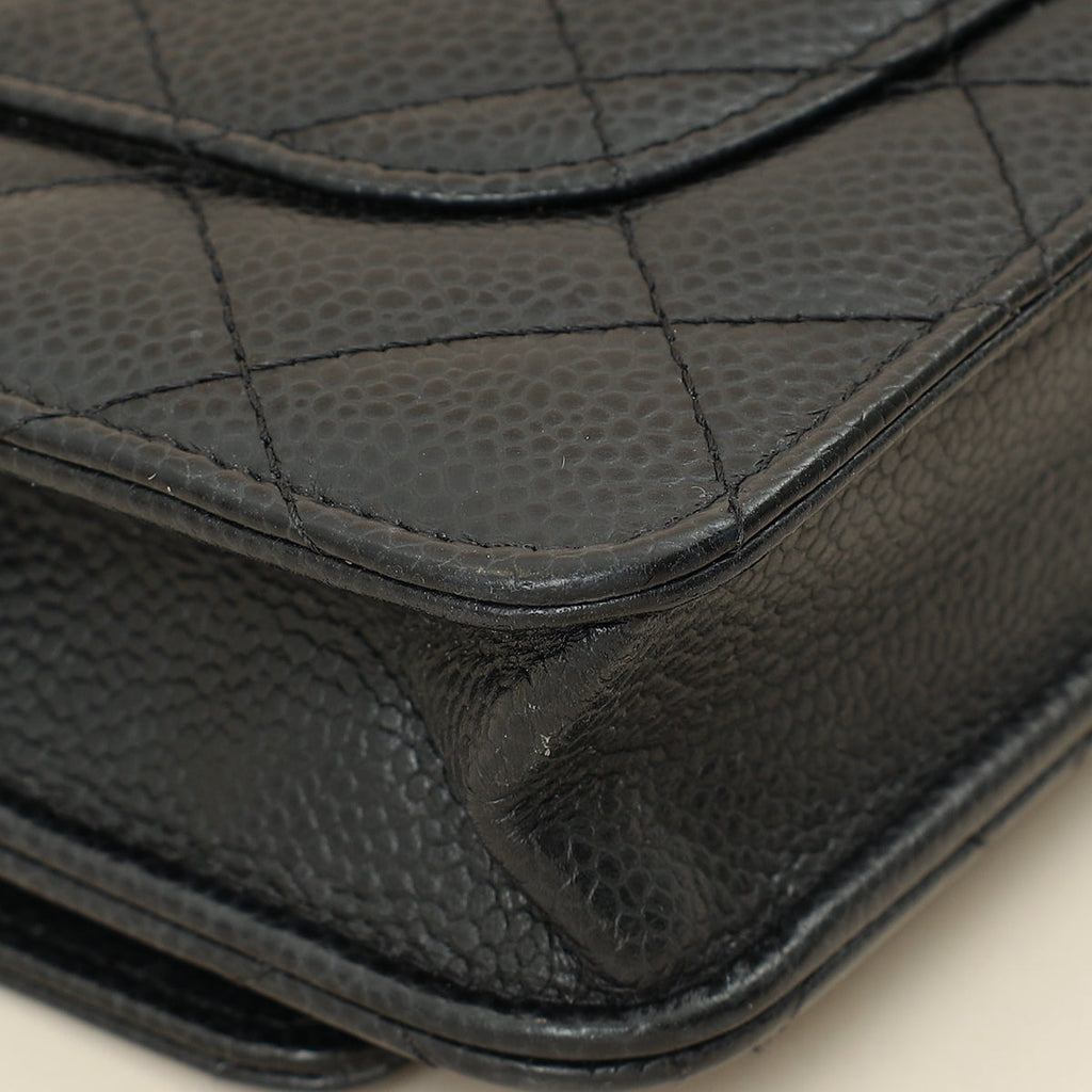 Chanel Black CC Classic Wallet On Chain