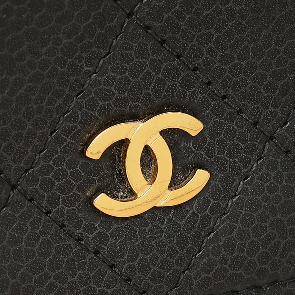 Chanel Black CC Classic Wallet On Chain