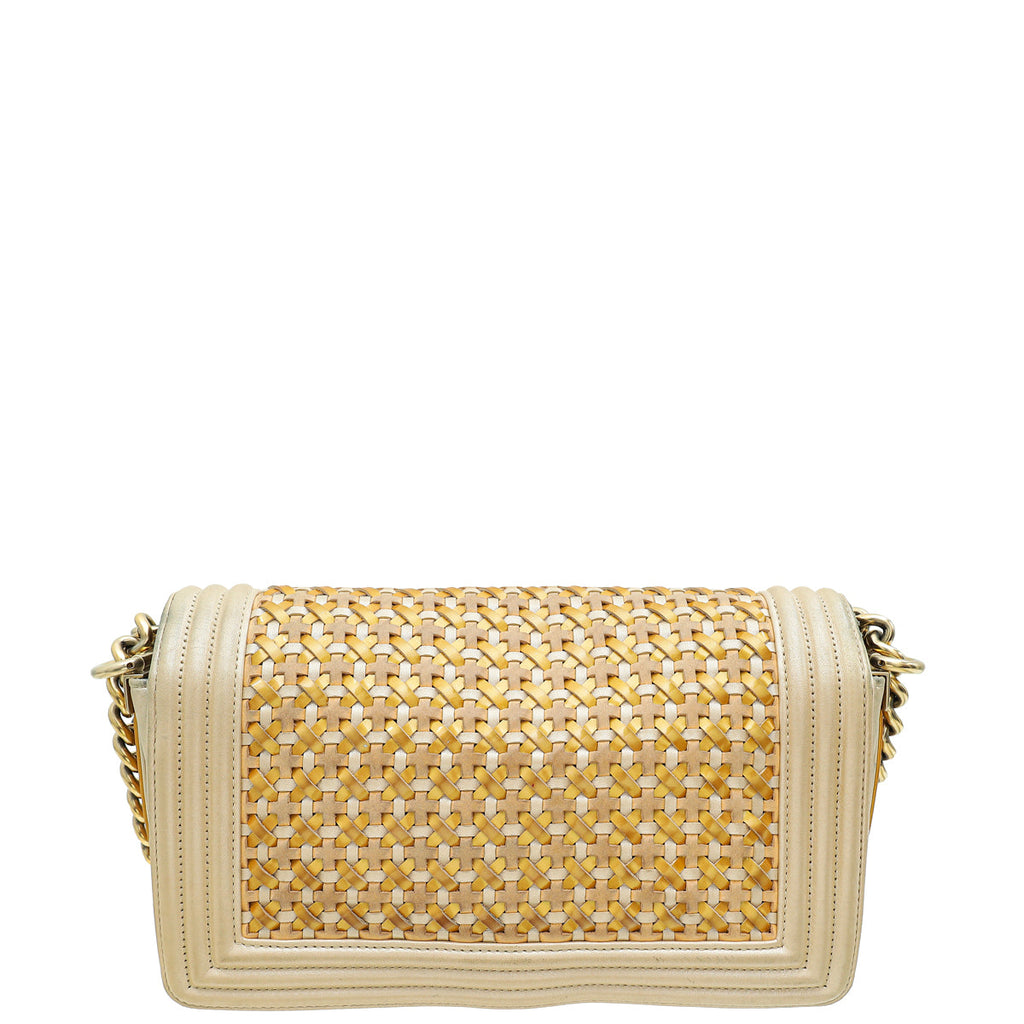 Chanel Bicolor Braided Medium Le Boy Flap Bag