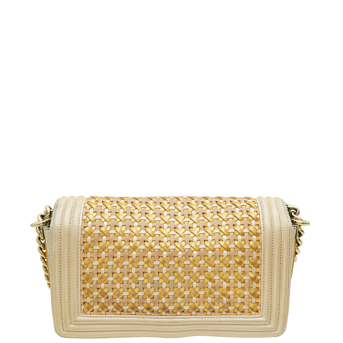 Chanel Bicolor Braided Medium Le Boy Flap Bag