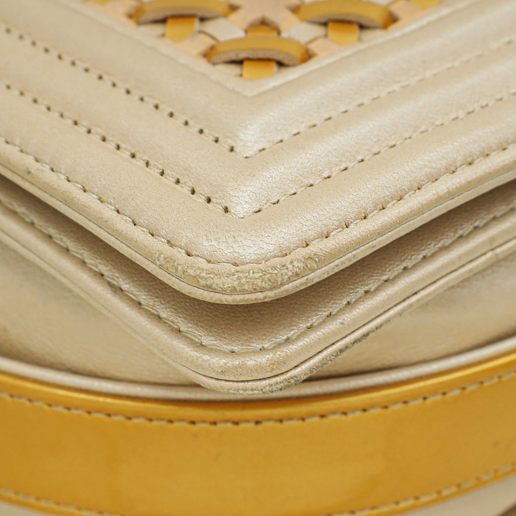 Chanel Bicolor Braided Medium Le Boy Flap Bag