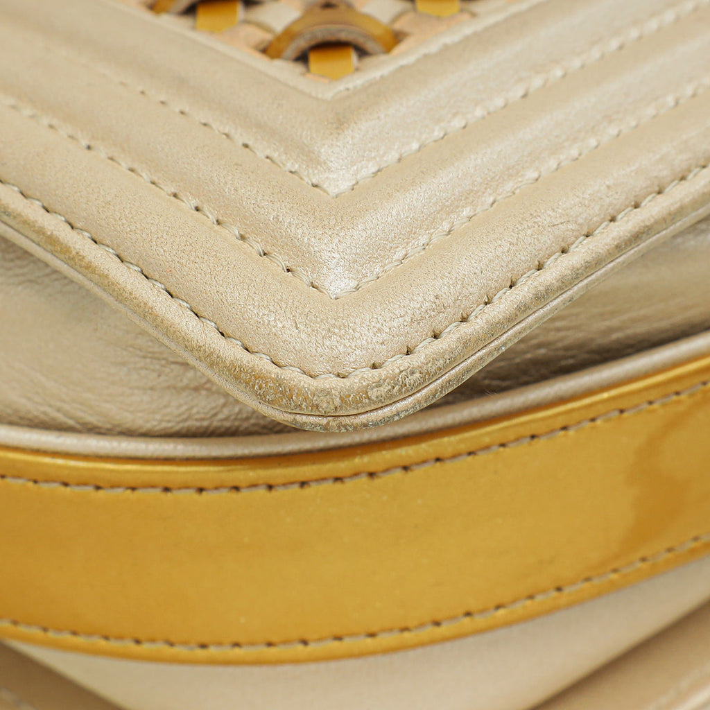 Chanel Bicolor Braided Medium Le Boy Flap Bag