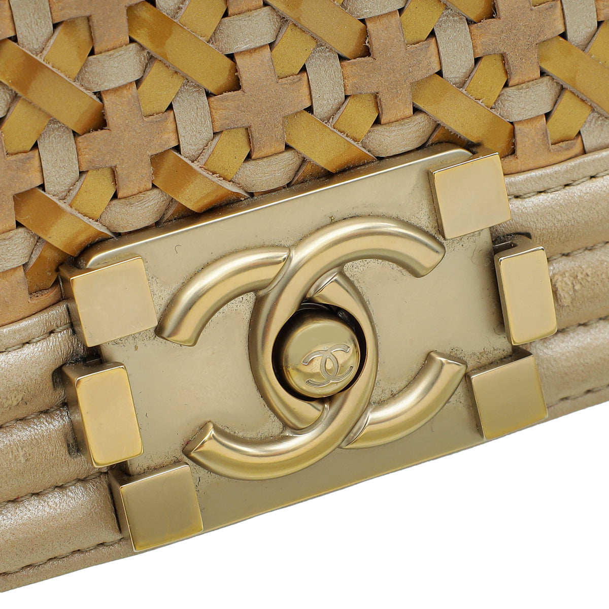 Chanel Bicolor Braided Medium Le Boy Flap Bag
