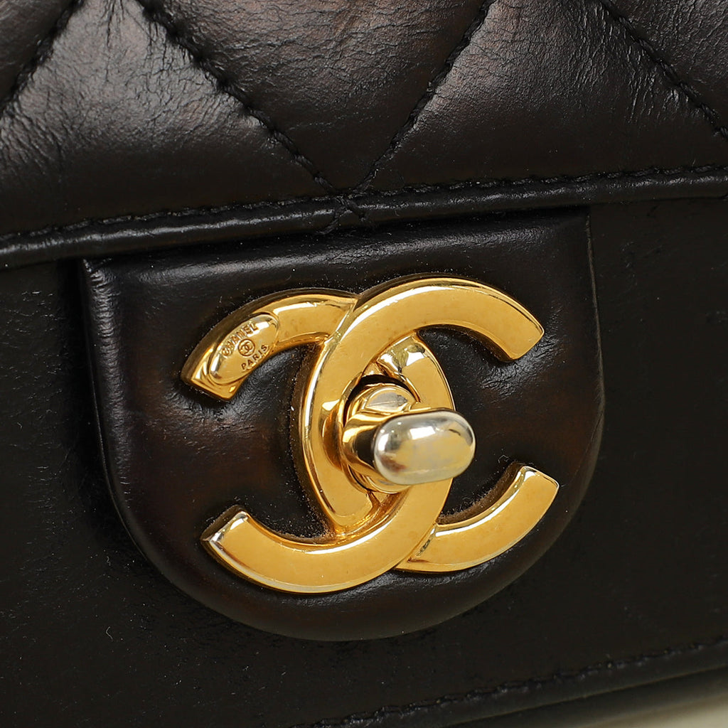 Chanel Black CC Straight Line Flap Small Bag