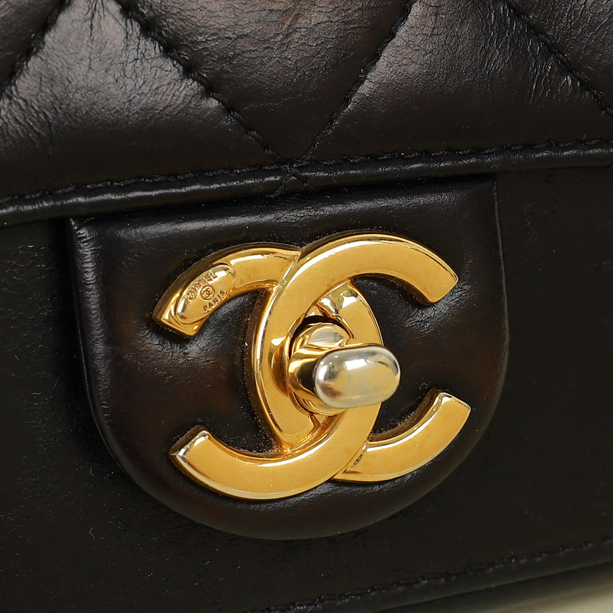 Chanel Black CC Straight Line Flap Small Bag