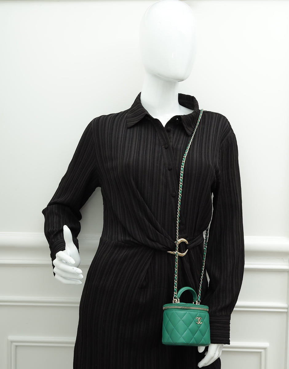 Chanel Green Mini Vanity Chain Bag