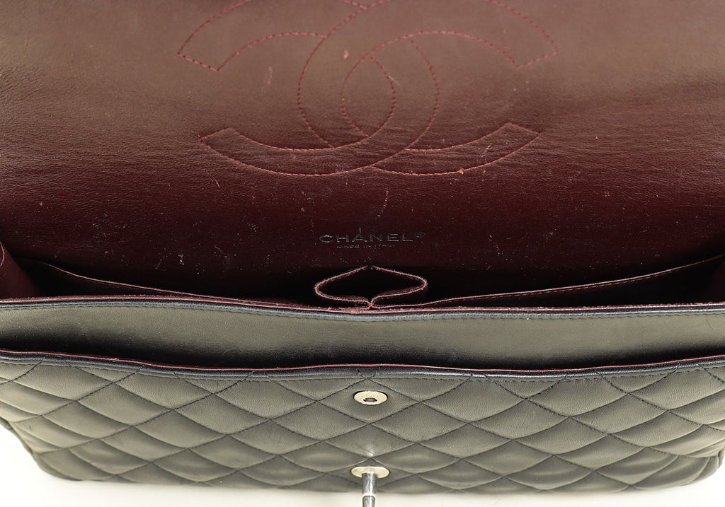 Chanel Black CC Classic Double Flap Maxi Bag