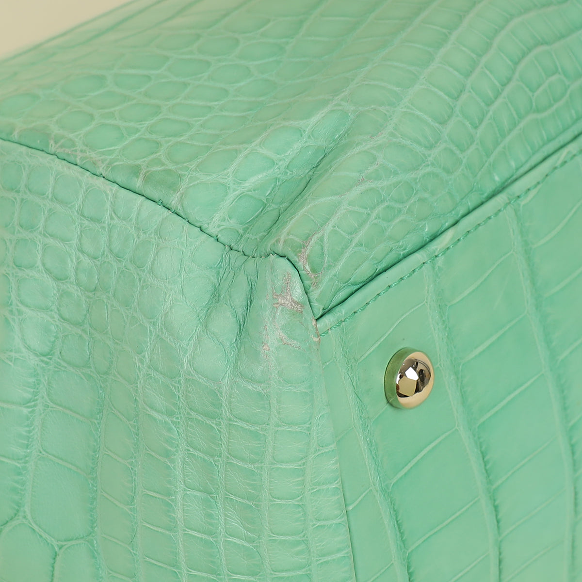 Chanel Vert Matte Alligator Petite Bucket Bag
